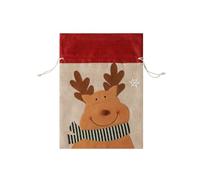 Pocoiau Borse da Festa Natale Portatili per Regali Caramelle 2 Dimensioni Decorazioni Natalizie in Tessuto Facili da Usare Design Adatto Ai Bambini Lino Come Un Efficiente Accessorio per Feste