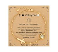 Pocoiau Bracciale regolabile con ciondolo a classico, catena a maglie crocifisso con accento in lega leggera per vari usi. Bracciale a catena regolabile