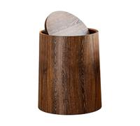 Pocoiau Cestini per Rifiuti in Legno retrò Durevolezza Porta Contenitori in Plastica Coperchio Basculante A 360 Gradi Cucina Bagno Camera da Letto Dormitorio Cestini in Legno retrò