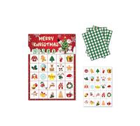 Pocoiau Collezione Carte da Bingo Natalizie Set da 37 per 24 Persone Giochi per Feste Natale Riunione Famiglia Forniture per Giochi Carta per Eventi in Ufficio Set Carte da Gioco Bingo