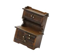 Pocoiau Credenza in miniatura per case delle bambole in scala 1/16 con porta funzionale e cassetto per decorazioni realistiche per la casa decorazioni in miniatura