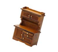 Pocoiau Credenza in miniatura per case delle bambole in scala 1/16 con porta funzionale e cassetto per decorazioni realistiche per la casa decorazioni in miniatura