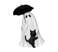 Pocoiau Halloween Ghostly E Black Cats Statue Handmade Resins Decors Ornamento Per Casa Ufficio Desktop Scaffale Display Regalo Halloween Desktop Ornamento