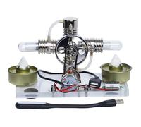 Pocoiau Motore Croci Doppio Cilindro Modello in Miniatura Scienza Esperimento Giocattolo Meccanico Facile Da Usare Croci Twin Stirling Generator