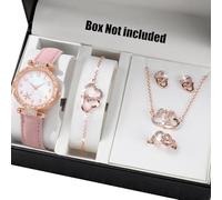 Pocoiau Orologio Coordinato Set Gioielli Collana Bracciale Orecchini Accessori Moderni in Lega Set in Lega a Tema Farfalla Accessori Eleganti Per Orologi a Tema Farfalla