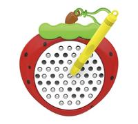 Pocoiau Portable Drawing Board Keychain with Animal Fruit Design Educational Toy for Creative Safe Activity Steel Bead Art Board