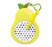 Pocoiau Portable Drawing Board Keychain with Animal Fruit Design Educational Toy for Creative Safe Activity Steel Bead Art Board