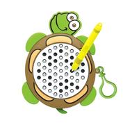 Pocoiau Portable Drawing Board Keychain with Animal Fruit Design Educational Toy for Creative Safe Activity Steel Bead Art Board