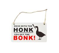 Pocoiau Segnale di sicurezza con oche umoristiche guardia di avvertimento oche prati, per esterni, decorazione da giardino e deterrenti contro furti, resistente al sole