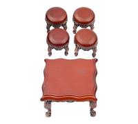 Pocoiau Set di 5 mobili in miniatura per case delle bambole con tavolo e sedia realistici per artigianato creativo e esposizione di modelli in miniatura