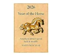 Pocoiau Set di ciondoli in acrilico a forma di cavallo, include biglietti di affermazione per compleanno, matrimonio, capodanno cinese, regalo ornamento