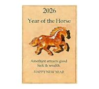 Pocoiau Set di ciondoli in acrilico a forma di cavallo, include biglietti di affermazione per compleanno, matrimonio, capodanno cinese, regalo ornamento