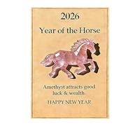 Pocoiau Set di ciondoli in acrilico a forma di cavallo, include biglietti di affermazione per compleanno, matrimonio, capodanno cinese, regalo ornamento