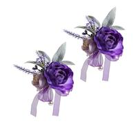 Pocoiau Spilla Fiori da Sposa Artificiali in Seta 2 / Polso per La Festa della Damigella d'Onore E L'esposizione Domestica Fiori Artificiali Sposa