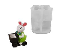 Pocoiau Stampi in silicone a forma di lepre pasquale, facili da decomporre per realizzare contenitori di sapone, decorazioni per la casa, resina colata e decorazioni per le festività