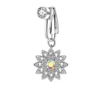 Pocoiau Stylish Zirconia No Piercing Belly Button Clip Easy to Wear Navel Rings Adjustable Comfortable Coppers Body Jewelry No Piercing Belly Button Clip