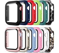 Pocoukate [12 Pezzi] Cover con Vetro Temperato Protezione Schermo per Apple Watch SE 3 Series 6 5 4 40mm, Custodia Rigida con Pellicola Protettiva per iWatch 40 mm