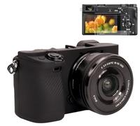 Pocoukate Custodia per fotocamera Sony Alpha A6400, A6300, A6100, custodia protettiva in silicone morbido con pellicola protettiva e accessori per fotocamera digitale Sony Alpha A6400/6300/6100,