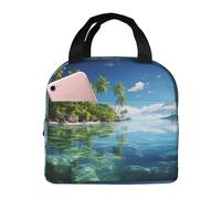 POCUK Bella isola nel mare borsa per il pranzo portatile portatile isolata fresca borsa riutilizzabile picnic borsa da lavoro
