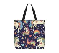 POCUK Borsa a secchiello multiuso, monospalla con unicorno Pegasus arcobaleno e farfalla