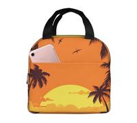 POCUK Borsa per il pranzo al tramonto e alberi di cocco portatile isolata borsa da picnic riutilizzabile borsa da lavoro