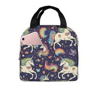 POCUK Borsa per il pranzo con unicorno Pegasus arcobaleno farfalla borsa portatile portatile isolata fresca borsa riutilizzabile picnic borsa da lavoro