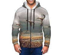 POCUK Caccia Volare Anatre Selvatiche Uomini Felpa Con Cappuccio Top Tempo Libero Abbigliamento Sportivo Abbigliamento quotidiano Corsa Passeggiata Viaggi, Nero , XXL