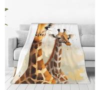 POCUK Coperta in flanella ultra morbida con giraffa (stile verticale) accogliente e calda decorazione per la casa