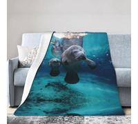 POCUK Coperta in flanella ultra morbida con lamantini indiani (stile verticale) per divano, letto, sedia, decorazione per la casa