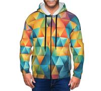 POCUK Giacca con cappuccio da uomo a triangolo colorato Top Abbigliamento sportivo per il tempo libero Abbigliamento quotidiano Corsa Passeggiata Viaggi, Nero , XXL