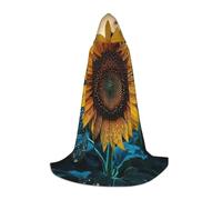 POCUK Il più bel mantello con cappuccio a forma di girasole per adolescenti, per Halloween, cosplay, Natale, costume in maschera