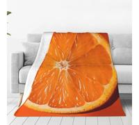 POCUK Orange Slice - Coperta in flanella ultra morbida (stile verticale) accogliente e calda, decorazione per la casa