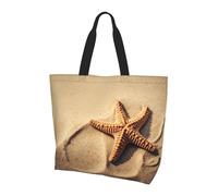 POCUK Starfish In The Sand Borsa a tracolla Grande Capacità Handheld Storage Bag