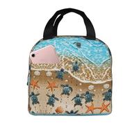 POCUK Turtles On The Beach - Borsa per il pranzo portatile, isolata, riutilizzabile, da picnic, borsa da lavoro