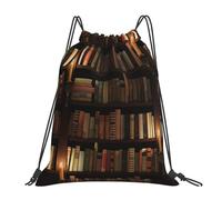 POCUK Zaino con coulisse per biblioteca per libri Zaino portatile per esterni Semplice Casual Viaggio Spiaggia Scuola Bag