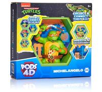 WOW! PODS - 4D Ninja Turtles Michelangelo, Unico Collegabile Collezionabile Figura Bobble-head che esplode dal loro mondo nel tuo, esposizione a parete o mensola, Serie 1 n. 432