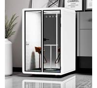 Pod da ufficio insonorizzato con porta in vetro e luci a LED, include tavolo per mobili per riunioni private, telefonate, studio e altro ancora