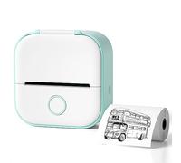 Pod di stampa, mini stampante termica portatile a stampa rapida, stampante fotografica wireless Bluetooth per flashcard di anatomia, diario fai-da-te, foto, appunti, regalo per bambini, White green