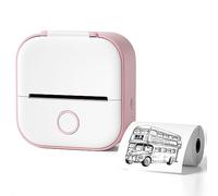 Pod di stampa, mini stampante termica portatile a stampa rapida, stampante fotografica wireless Bluetooth per flashcard di anatomia, diario fai-da-te, foto, appunti, regalo per bambini, Pink