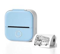 Pod di stampa, mini stampante termica portatile a stampa rapida, stampante fotografica wireless Bluetooth per flashcard di anatomia, diario fai-da-te, foto, appunti, regalo per bambini, Blue