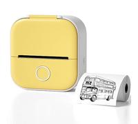 Pod di stampa, mini stampante termica portatile a stampa rapida, stampante fotografica wireless Bluetooth per flashcard di anatomia, diario fai-da-te, foto, appunti, regalo per bambini, Yellow