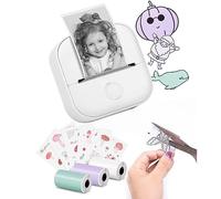 Pod di stampa, mini stampante termica portatile a stampa rapida, stampante fotografica wireless Bluetooth per flashcard di anatomia, diario fai-da-te, foto, appunti, regalo per bambini, White