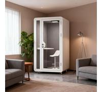 Pod portatile insonorizzato con scrivania, pannelli acustici, cabina mobile per ufficio per chiamate private e studio, 200 cm