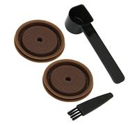 Pod riutilizzabili adatti a capsule di caffè originali. Baccelli ricaricabili compatibili con coperchio alimentare. Include cucchiaio e pennello (marrone).