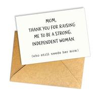 Podagree Divertente biglietto di ringraziamento per la mamma, compleanno o semplicemente perché, perfetto per donne forti e indipendenti che hanno ancora bisogno della mamma, 20 x 13 cm, con busta