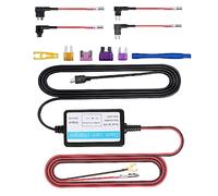 Podazz Kit cablato per Dash Cam, porta Mini USB e Micro USB cavo esteso da 10,5 piedi con fusibile LP Mini/Mini/ATO/Micro2, ingresso 12-24 V, uscita 5 V per navigatore satellitare GPS Dash Cam