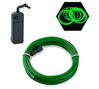 Podazz Luce fredda linea Neon incandescente filo elettroluminescente, più facile per interni automobilistici, Cosplay o Fashion Show Decor EL Light per l'estate Festa di Natale (Verde smeraldo,10ft