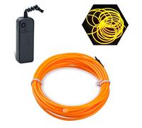 Podazz Luce fredda linea Neon incandescente filo elettroluminescente, più facile per interni automobilistici, Cosplay o Fashion Show Decor EL Light per l'estate Festa di Natale (Giallo, 16.5ft