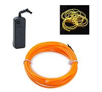 Podazz Luce fredda linea Neon incandescente filo elettroluminescente, più facile per interni automobilistici, Cosplay o Fashion Show Decor EL Light per l'estate Festa di Natale (Giallo, 10ft