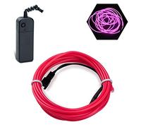 Podazz Luce fredda linea Neon incandescente filo elettroluminescente, più facile per interni automobilistici, Cosplay o Fashion Show Decor EL Light per l'estate Festa di Natale (Rosa, 16.5ft)